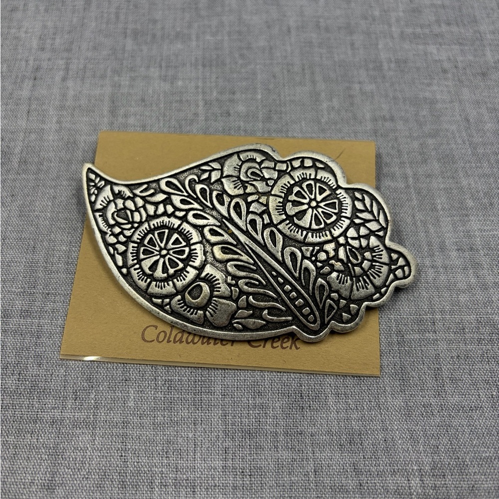 Silver Floral Brooch